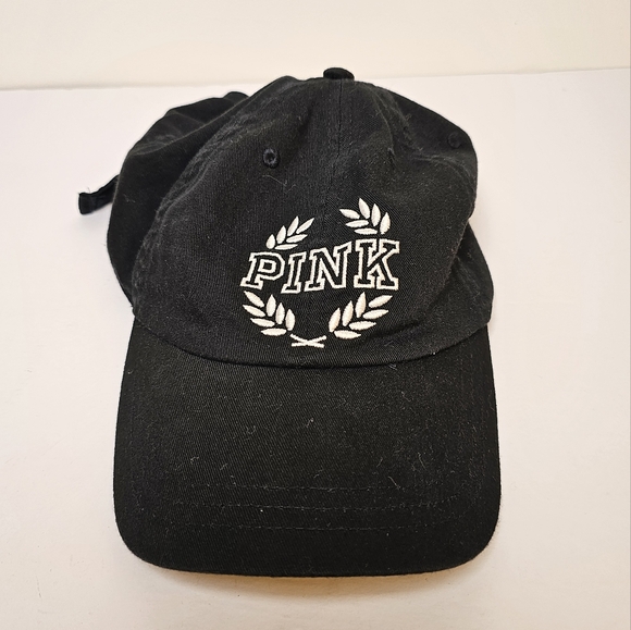 Victoria Secret Pink black embroidered cotton baseball cap - Picture 2 of 8